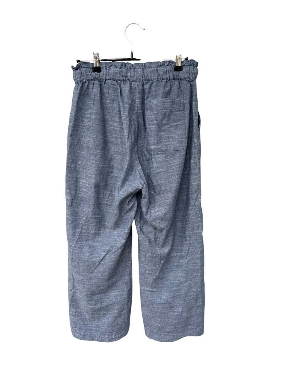 Pact Blue Chambray Cropped Pull-on Pants - 100% Organic Cotton - Size Medium - Picture 7 of 12